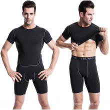 Tee-shirt de sport pour hommes Vêtements de fitness Activewear manches courtes